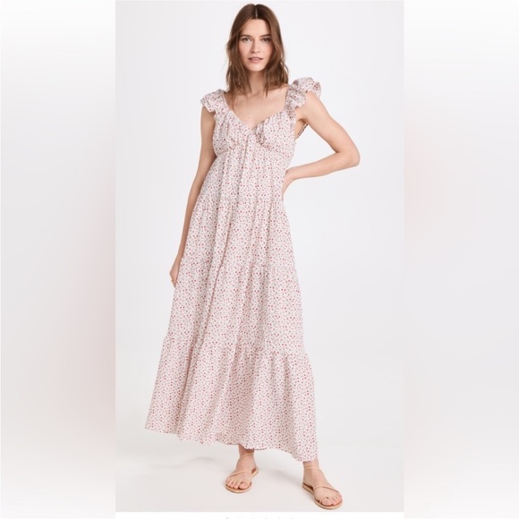 NWT English Factory Floral Ruffle Sleeve Maxi Dress Small - Picture 1 of 7